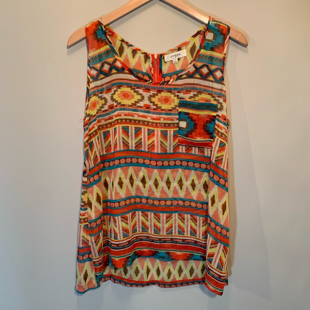 Colorful Aztec Umgee Tank Top